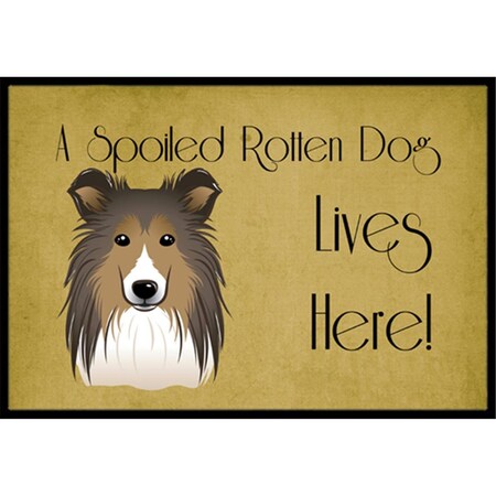 Carolines Treasures Sheltie Spoiled Dog Lives Here Indoor and Outdoor Mat- 18 x 27 in. BB1490MAT